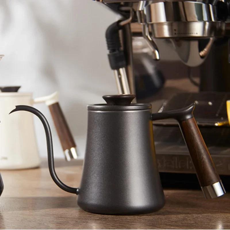 Coffee Pot Stainless Steel Drip Type Kettle with Wooden Handle - Image 2