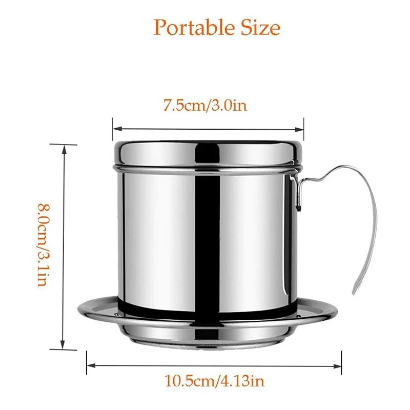 Vietnamese Coffee Filter Portable Coffee Press Maker Reusable Phin Infuser Strainer Pot Coffee Drip Brewer Manual Coffee - Image 2