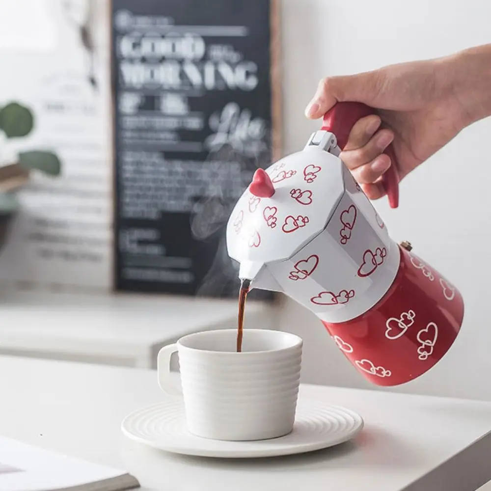 Personalized Heart Pattern Aluminum Moka Pot - Image 2