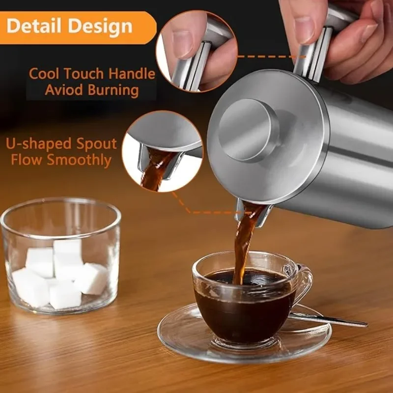 Stainless Steel Double-Wall Insulated French Press - Image 3