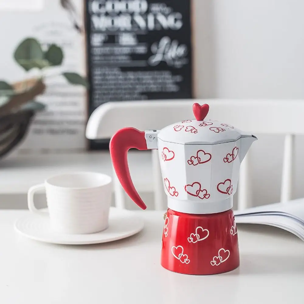 Personalized Heart Pattern Aluminum Moka Pot - Image 4