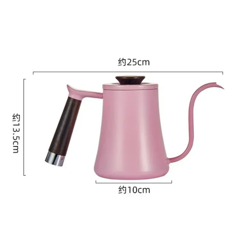 Coffee Pot Stainless Steel Drip Type Kettle with Wooden Handle - Image 6