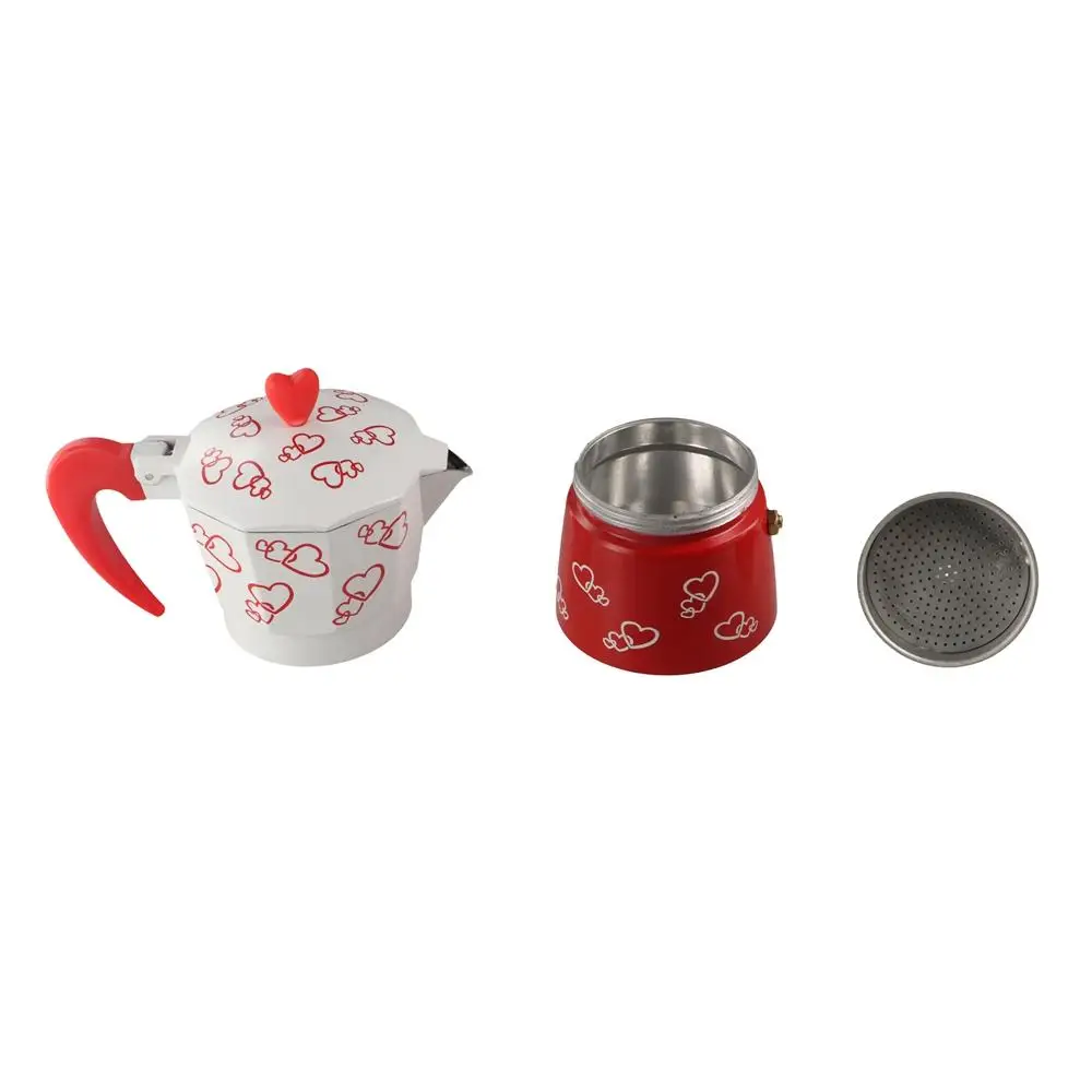 Personalized Heart Pattern Aluminum Moka Pot - Image 3