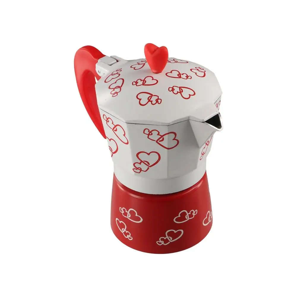 Personalized Heart Pattern Aluminum Moka Pot