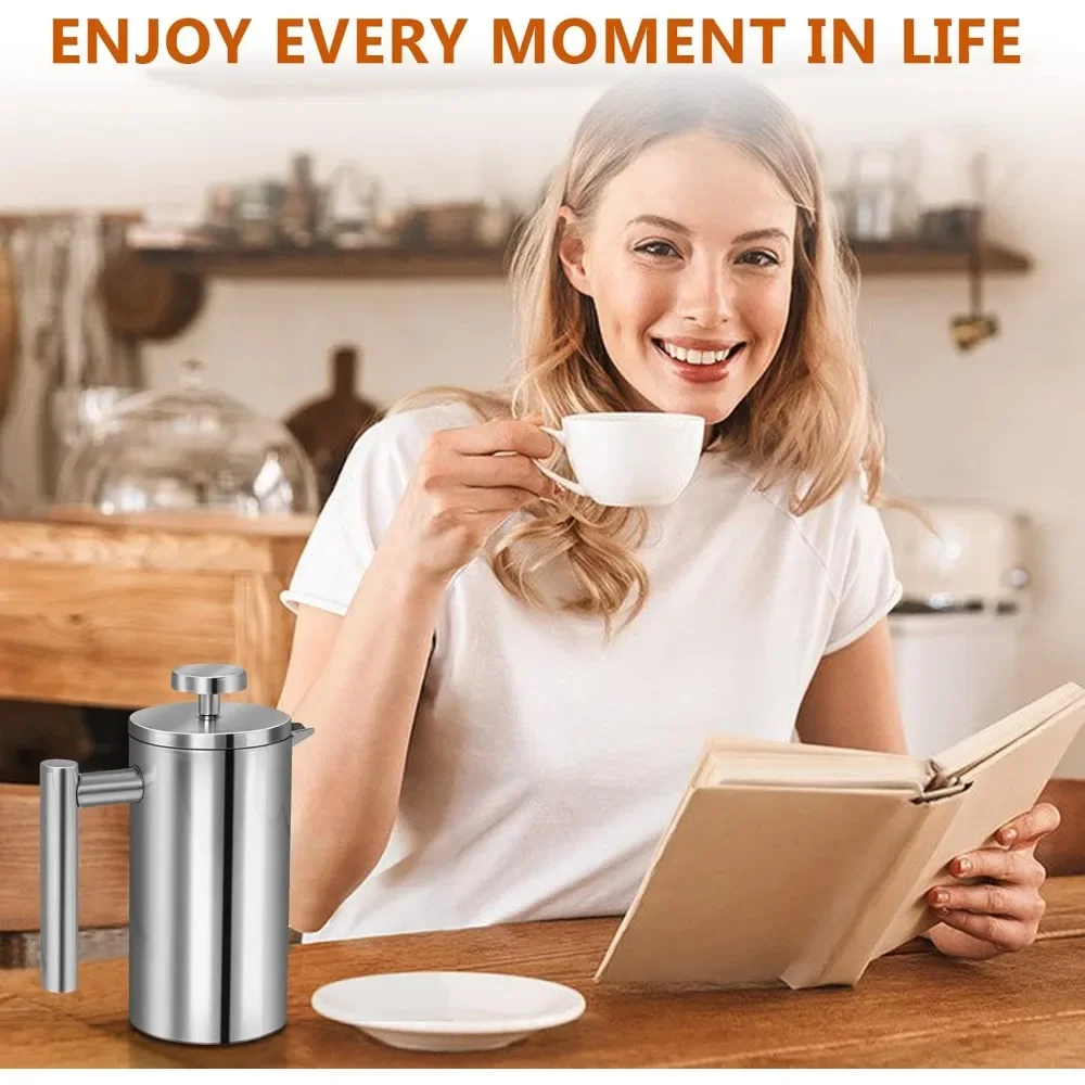 Stainless Steel Double-Wall Insulated French Press - Image 6