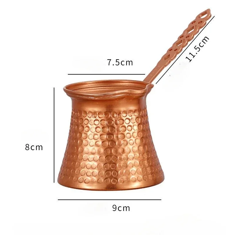 330ml Turkish Copper Coffee Pots Heat Resistance Brewing Chocolate Milk Moka Pot for Home Kitchen Espresso Coffeeware Teaware - Image 6